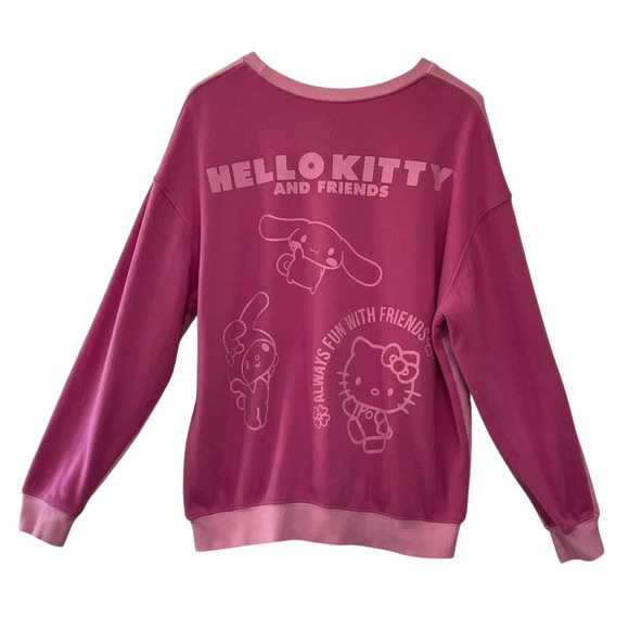 Hello Kitty & Friends by Sanrio Pink Graphic Crewneck Sweatshirt Size Large - Picture 3 of 8